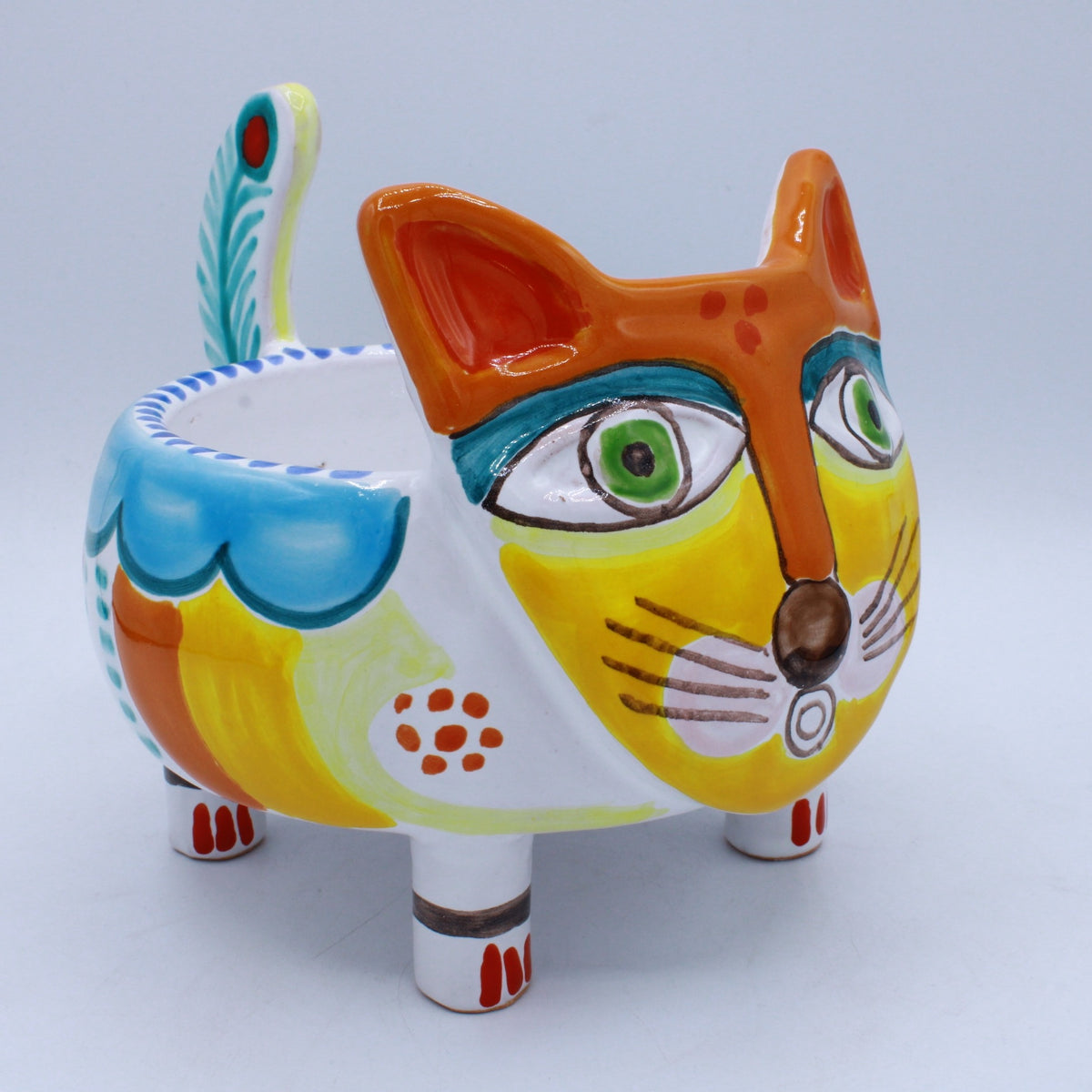 Gatto Porta Pianta - Ceramiche Di Sicilia 