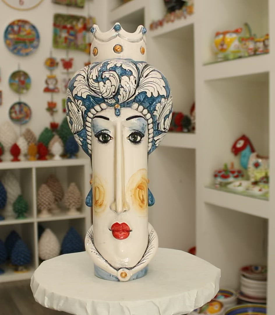 Têtes Maures - Stylisées - Bleu Baroque 