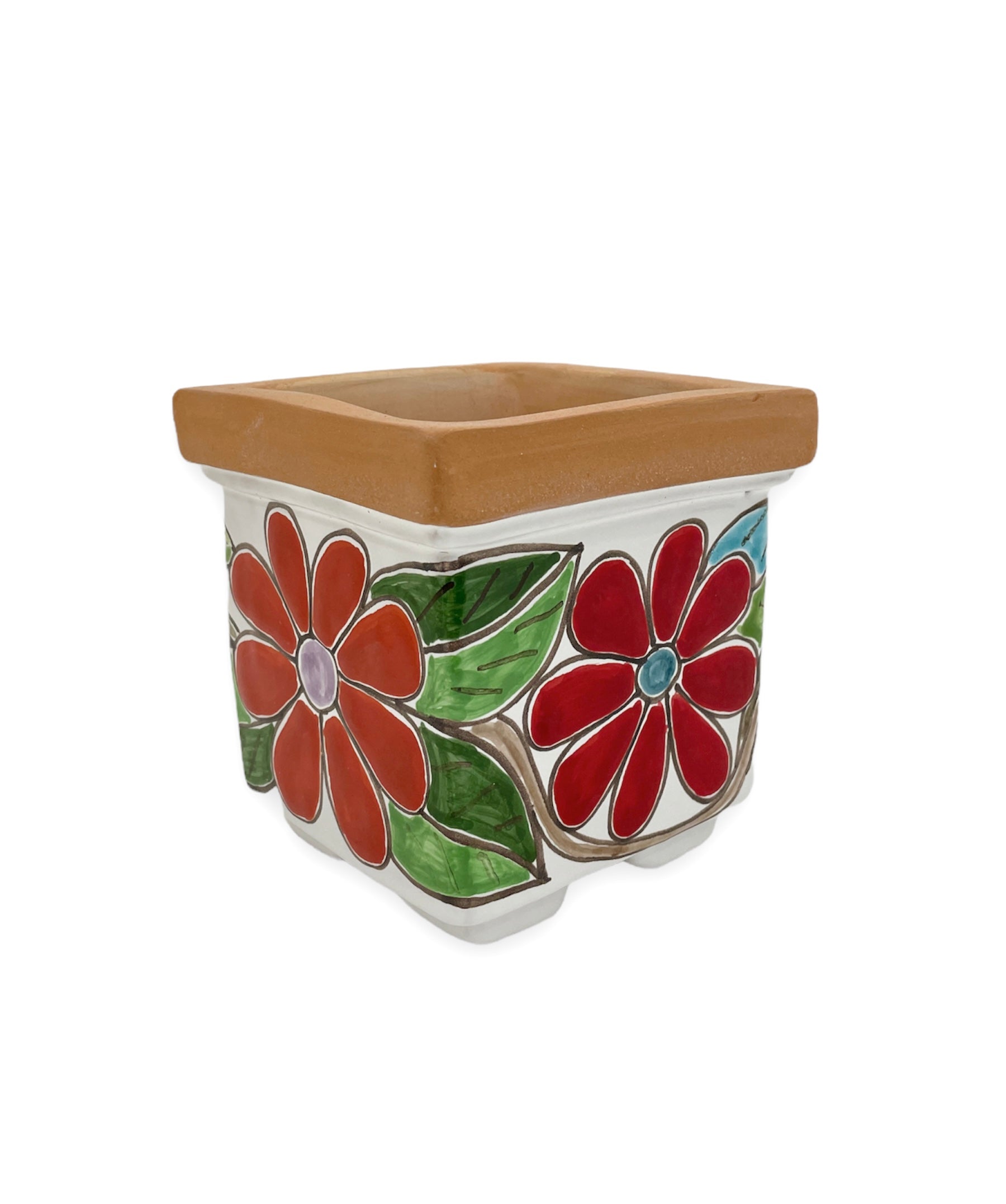 Square Plant Holder Daisies