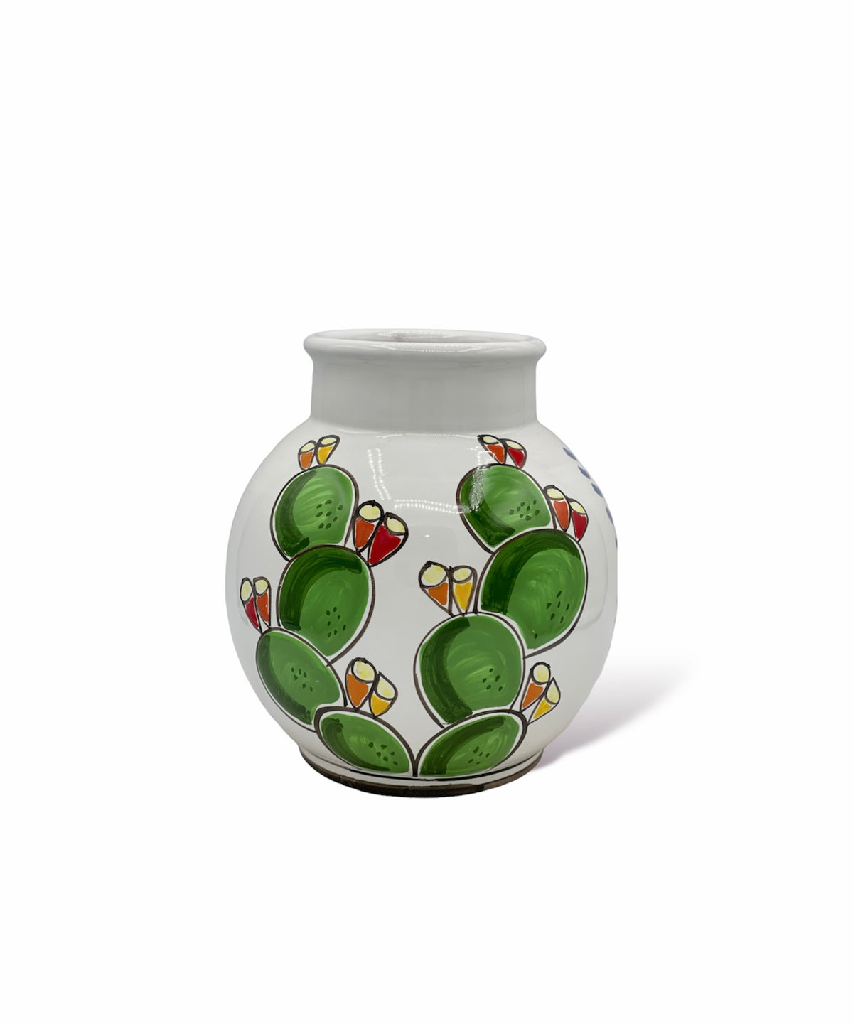 Vaso in ceramica lucida a forma di testa con fichi d'india firmato De  Gasperi Accessori da arredamento