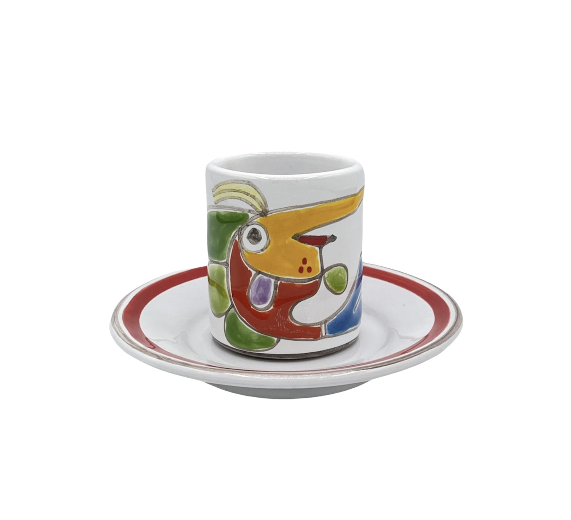 Tazzina Da Caffè Cilindrica Pesce Spada - Ceramiche Di Sicilia 