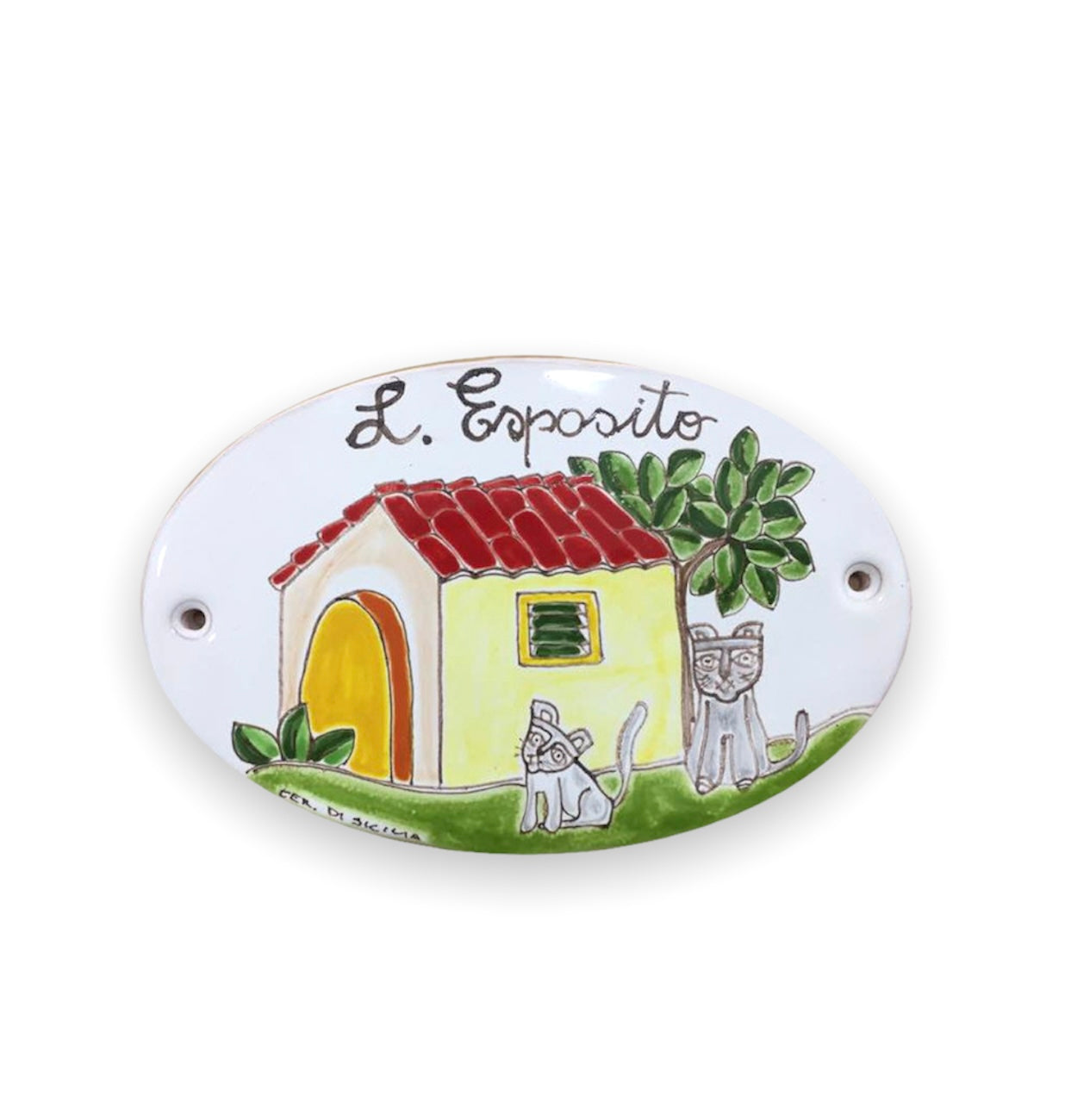 Targhetta Dietro Porta Casa + Gatti