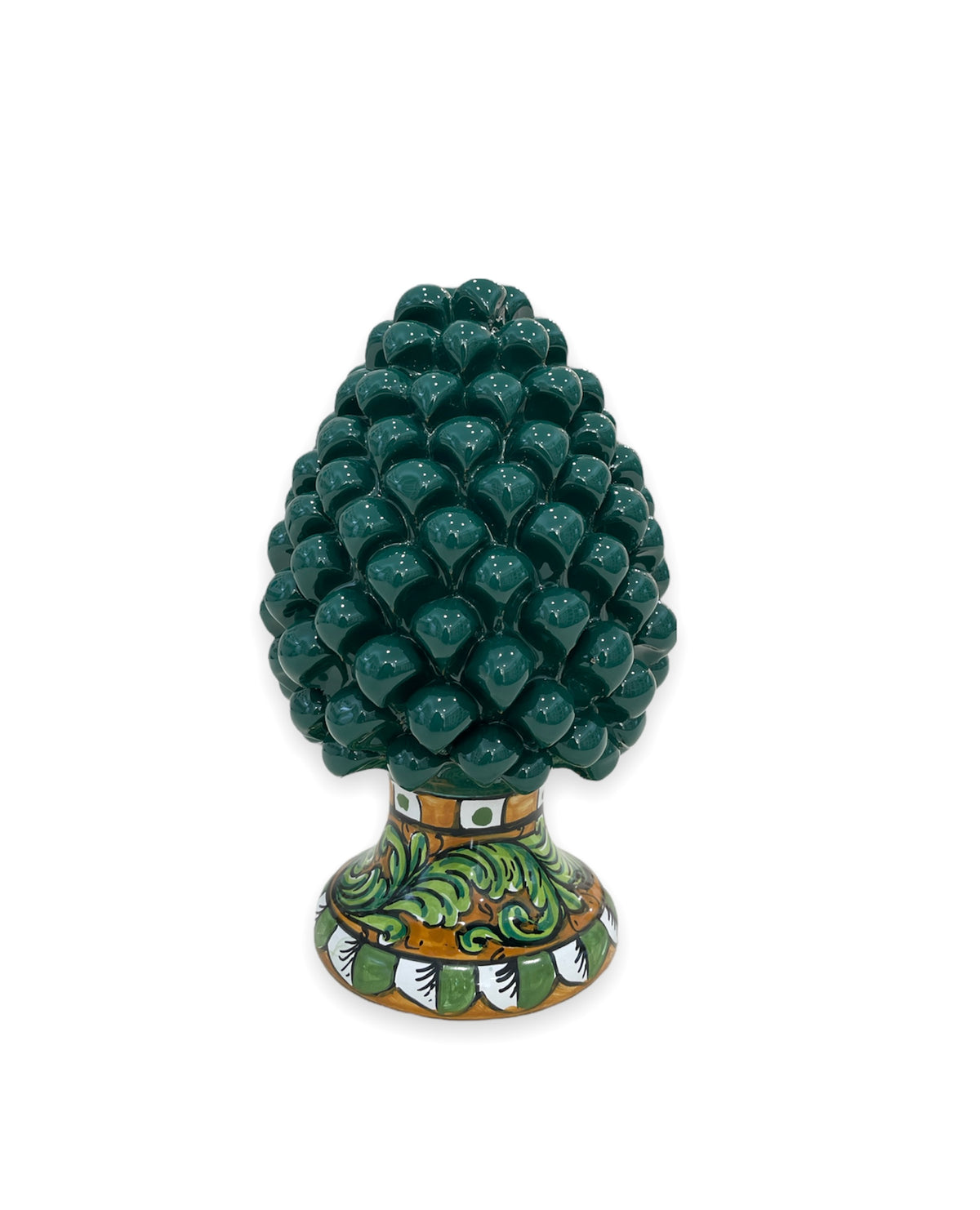 Green Pine Cone Decorated Base