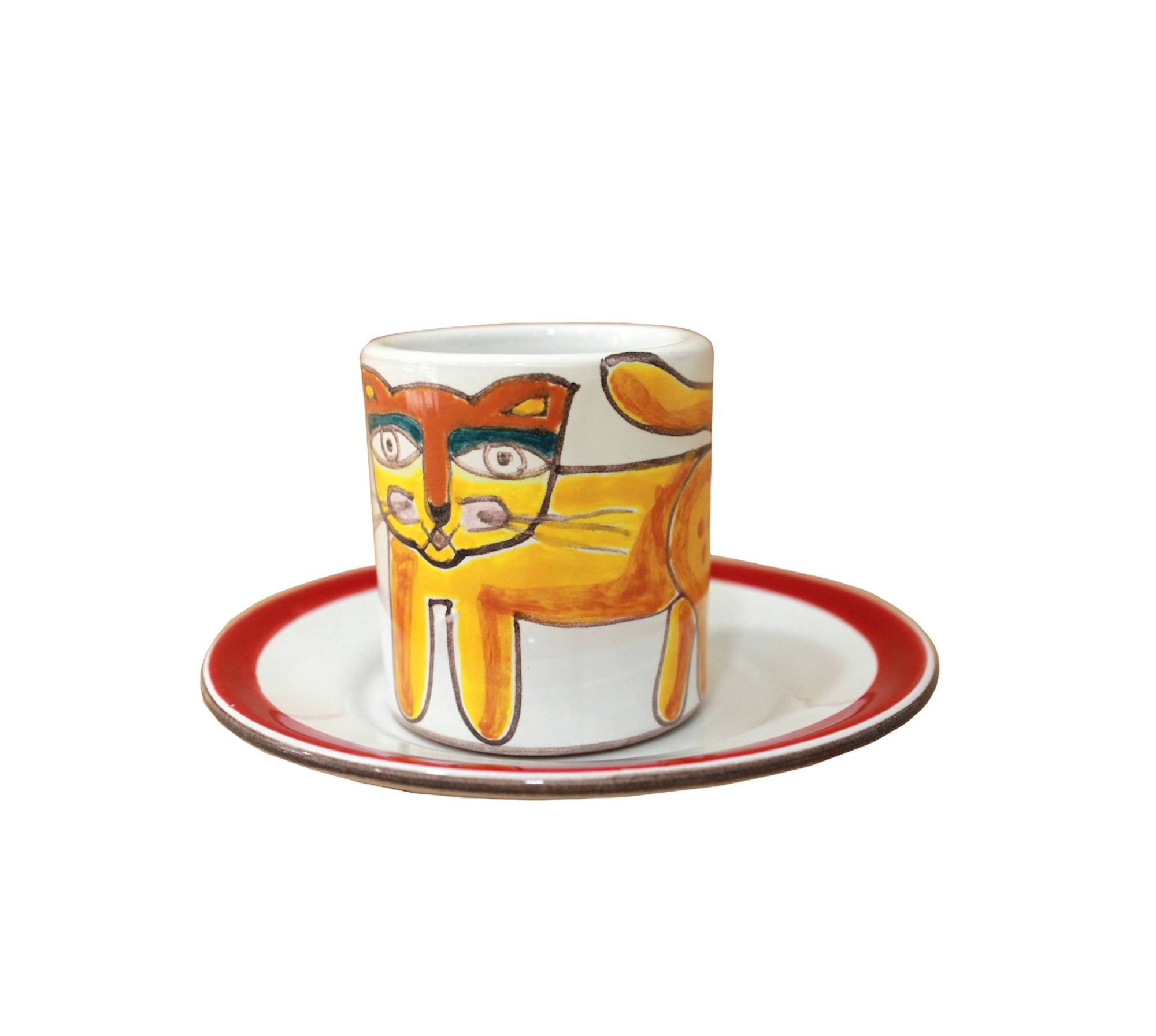 Tazzina da caffè Cilindrica Gatto - Ceramiche Di Sicilia 