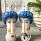 Teste Di Moro - Stilizzate - Blu - Ceramiche Di Sicilia 
