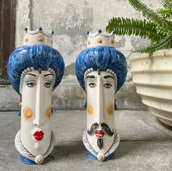 Teste Di Moro - Stilizzate - Blu - Ceramiche Di Sicilia 