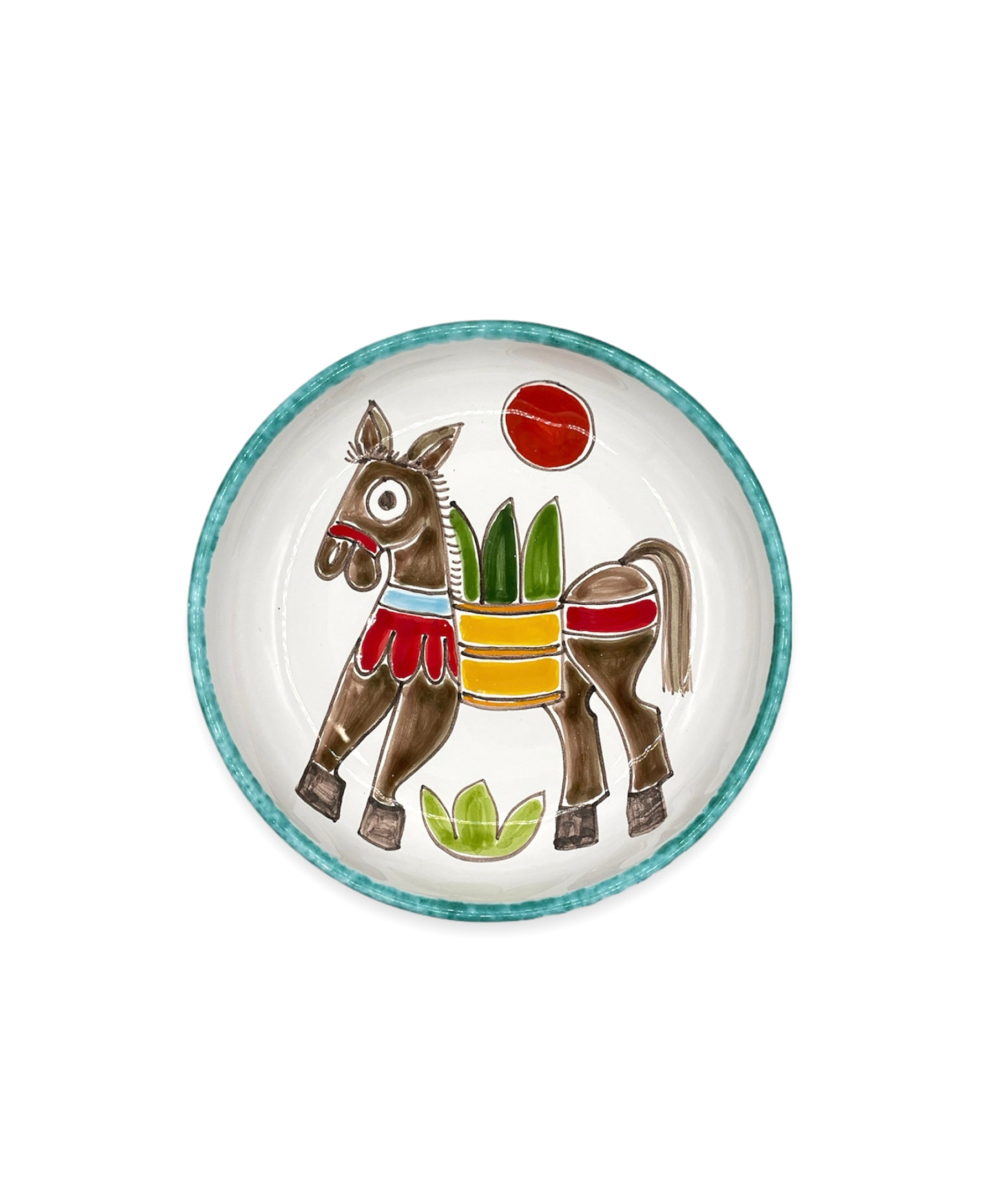 Round Plate - Donkey - Green Edge