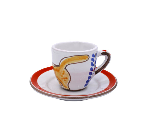 Tazzina Da Caffè Bombata Gatto - Ceramiche Di Sicilia 