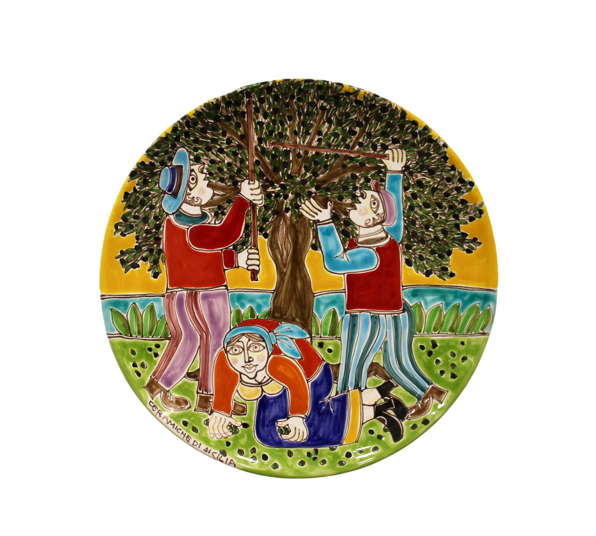 Round Plate - The Olive Harvest