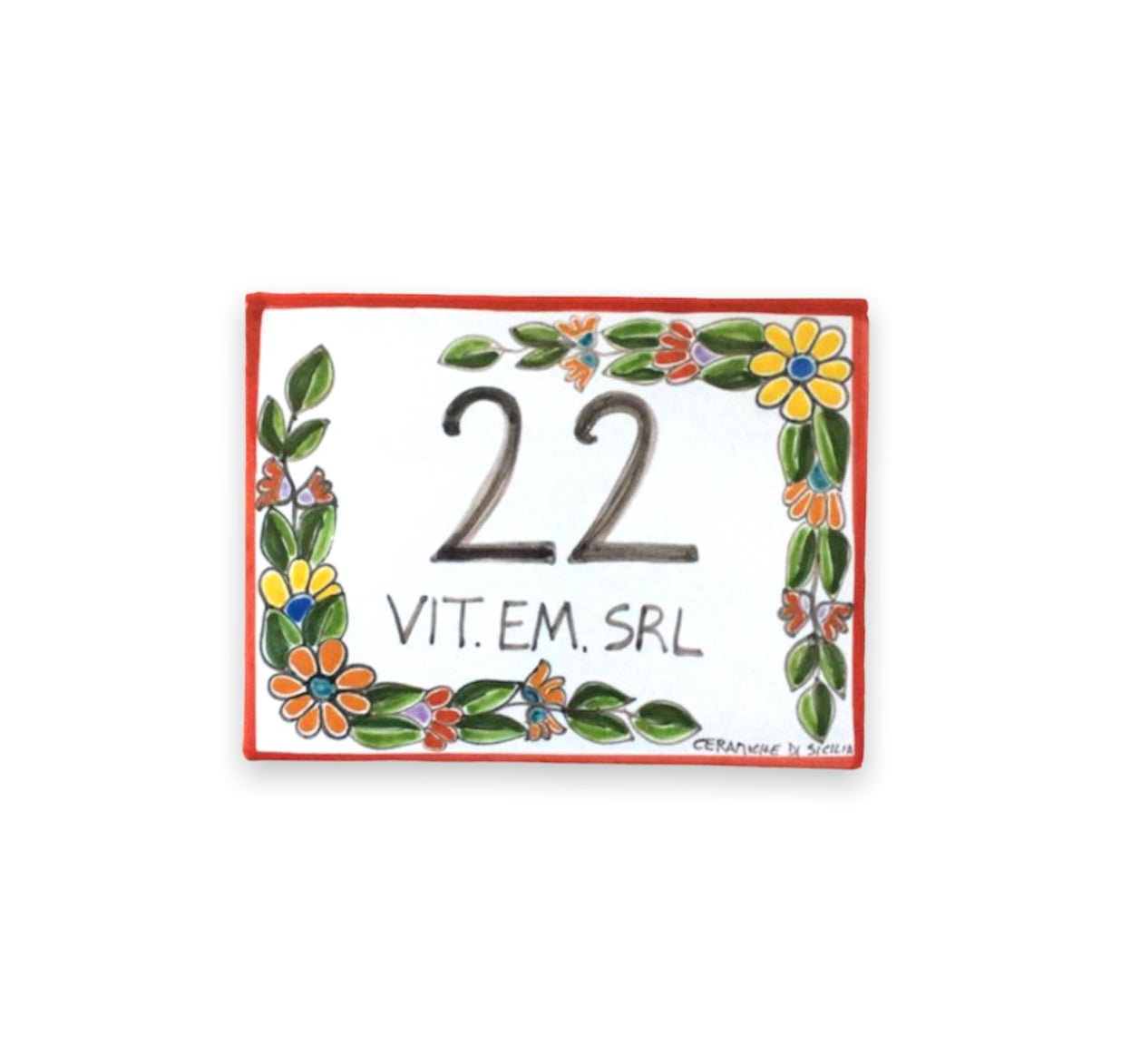 Targhetta Dietro Porta Fiori+Cornice