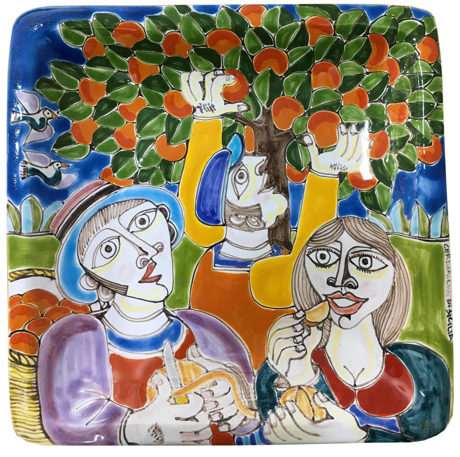 Square Plate Collection Of Oranges